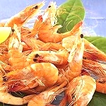 fruits de mer - crevettes roses et grises